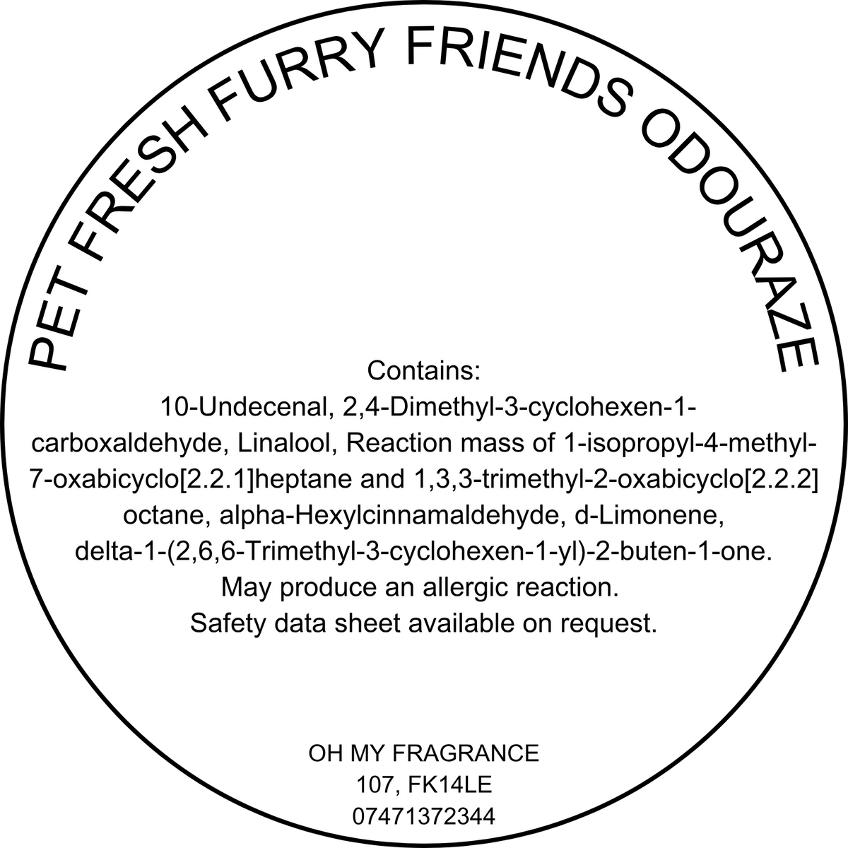 Pet Fresh Furry Friends Odouraze