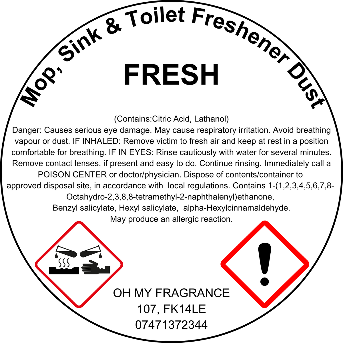 Mop, Sink & Toilet Freshener Dust